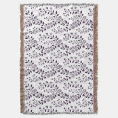 Moderne Boho Bloempatroon Pr Plum Wit Deken (Voorkant Verticaal)