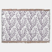Moderne Boho Bloempatroon Pr Plum Wit Deken (Voorkant)