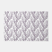 Moderne Boho Bloempatroon Pr Plum Wit Deurmat (Voorkant)