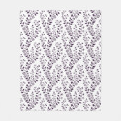 Moderne Boho Bloempatroon Pr Plum Wit Fleece Deken (Voorkant)
