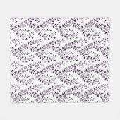 Moderne Boho Bloempatroon Pr Plum Wit Fleece Deken (Voorkant (Horizontaal))