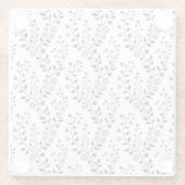 Moderne Boho Bloempatroon Pr Plum Wit Glazen Onderzetter (Achterkant)
