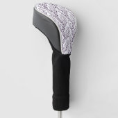 Moderne Boho Bloempatroon Pr Plum Wit Golfheadcover (Schuin)