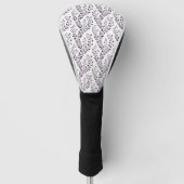 Moderne Boho Bloempatroon Pr Plum Wit Golfheadcover (Voorkant)