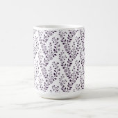 Moderne Boho Bloempatroon Pr Plum Wit Koffiemok (Center)