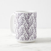 Moderne Boho Bloempatroon Pr Plum Wit Koffiemok (Voorkant links)