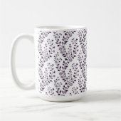 Moderne Boho Bloempatroon Pr Plum Wit Koffiemok (Links)