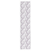 Moderne Boho Bloempatroon Pr Plum Wit Korte Tafelloper (Voorkant)
