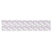 Moderne Boho Bloempatroon Pr Plum Wit Korte Tafelloper (Horizontaal)