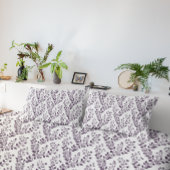 Moderne Boho Bloempatroon Pr Plum Wit Kussensloop