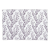 Moderne Boho Bloempatroon Pr Plum Wit Kussensloop (Voorkant)