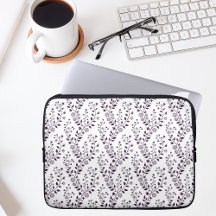 Moderne Boho Bloempatroon Pr Plum Wit