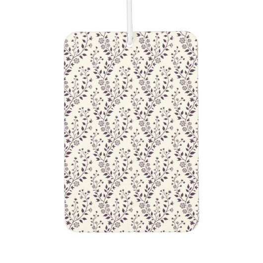 Moderne Boho Bloempatroon Pr Plum Wit Luchtverfrisser (Voorkant)