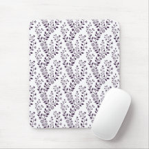 Moderne Boho Bloempatroon Pr Plum Wit