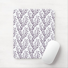 Moderne Boho Bloempatroon Pr Plum Wit Muismat