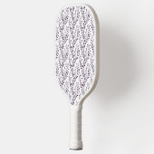 Moderne Boho Bloempatroon Pr Plum Wit Pickleball Paddle (Links)