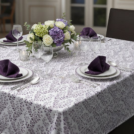 Moderne Boho Bloempatroon Pr Plum Wit Tafelkleed