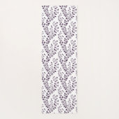Moderne Boho Bloempatroon Pr Plum Wit Yogamat (Achterkant)