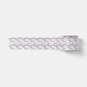 Moderne Boho Bloempatroon Pruim Wit Satijnen Lint (Voorkant)