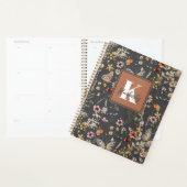 Moderne Boho Bloemrijke Monogram Naam Planner (Display)