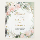 Moderne Boho blos bloemengouden lijst bruiloft Planner (Voorkant)