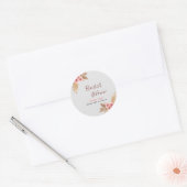 Moderne boho blos roze roos bos bruidsfeest #1 ronde sticker (Envelop)