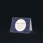 Moderne Boho Blue Chanoeka Botanische Custom Blank Feestdagen Kaart<br><div class="desc">Deze gevouwen blanco hanukkah vakantiekaart heeft een modern botanisch ontwerp van boho in marineblauw en geel en heeft een bewerkbare aangepaste begroeting.</div>