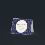 Moderne Boho Blue Chanoeka Botanische Custom Blank Feestdagen Kaart<br><div class="desc">Deze gevouwen blanco hanukkah vakantiekaart heeft een modern botanisch ontwerp van boho in marineblauw en geel en heeft een bewerkbare aangepaste begroeting.</div>