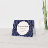 Moderne Boho Blue Chanoeka Botanische Custom Blank Feestdagen Kaart (Voorkant)
