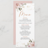 Moderne Boho Blush Bloemen Menu (Voorkant / Achterkant)