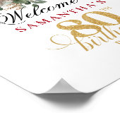 Moderne boho blush bordeauxrood 80ste verjaardag 8 poster (Hoek)