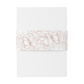 Moderne Boho Blush Roze Bloemen Minimale bruiloft Uitnodigingen Wikkel (Achterkant Voorbeeld)