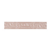 Moderne Boho Blush Roze Bloemen Minimale bruiloft Uitnodigingen Wikkel (Vlak)