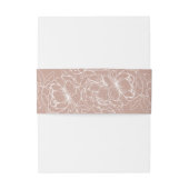 Moderne Boho Blush Roze Bloemen Minimale bruiloft Uitnodigingen Wikkel (Achterkant Voorbeeld)
