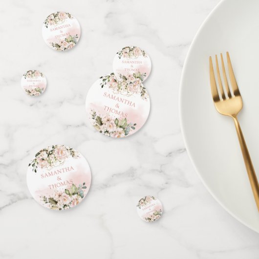 Moderne Boho blush roze bloemengoud schittert Confetti (Groep)