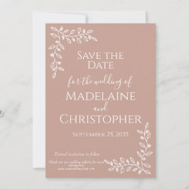 Moderne Boho Blush Roze Botanische Fotobruiloft Save The Date