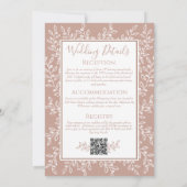 Moderne Boho Blush Roze Botanische Minimal Wedding Kaart (Achterkant)