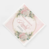 Moderne Boho Blush Roze Groene Bruiloft Bruidsfees Servet (Hoek)