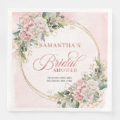 Moderne Boho Blush Roze Groene Bruiloft Bruidsfees Servet (Voorkant)