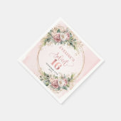 Moderne Boho Blush Roze Groene Sweet 16 Servetten (Hoek)