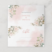 Moderne Boho blush roze rozen bloemengoud sparkles Plaatskaartje (Buitenkant ongevouwen)
