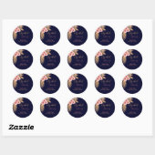 Moderne boho blush roze rozen bos bruiloftsshower ronde sticker (Vel)