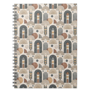 Moderne Boho Bogen op Crème, Spiraal Notebook Notitieboek