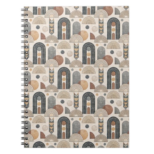Moderne Boho Bogen op Crème, Spiraal Notebook Notitieboek (Voorkant)