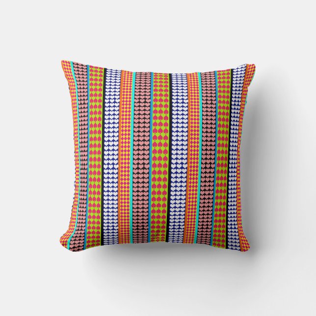 Moderne Boho Bohemian Stripes Kussen (Voorkant)
