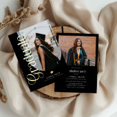 Moderne Boho Boog 2 Foto's Afstuderen Folie Uitnodiging