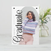 Moderne Boho Boog 2 Foto's Afstuderen Kaart (Staand voorkant)
