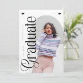 Moderne Boho Boog 2 Foto's Afstuderen Kaart (Staand voorkant)