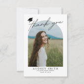 Moderne Boho Boog 4 Foto's Afstuderen Bedankkaart (Voorkant)