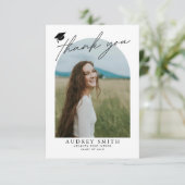 Moderne Boho Boog 4 Foto's Afstuderen Bedankkaart (Staand voorkant)